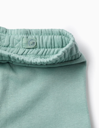 Brushed Joggers with Cargo Pockets for Baby Girls, Green