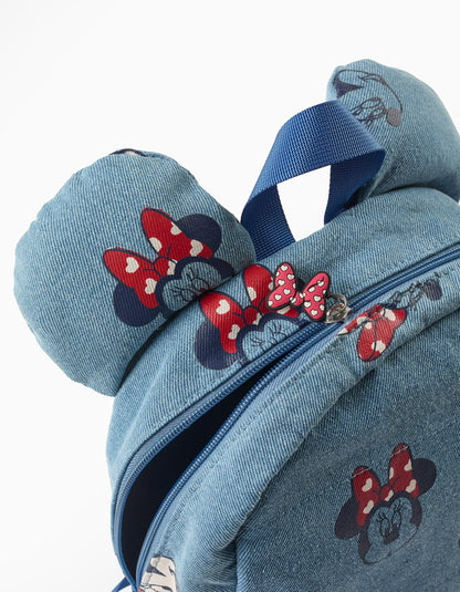 Denim Backpack with Ears for Babies and Girls 'Minnie', Blue