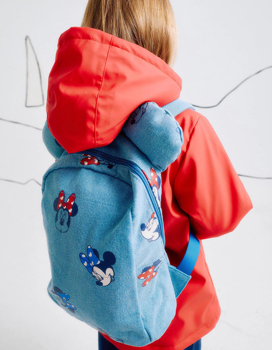 Denim Backpack with Ears for Babies and Girls 'Minnie', Blue
