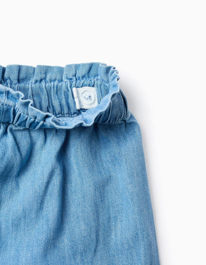 Light Jeans Wide Leg for Girls, Blue