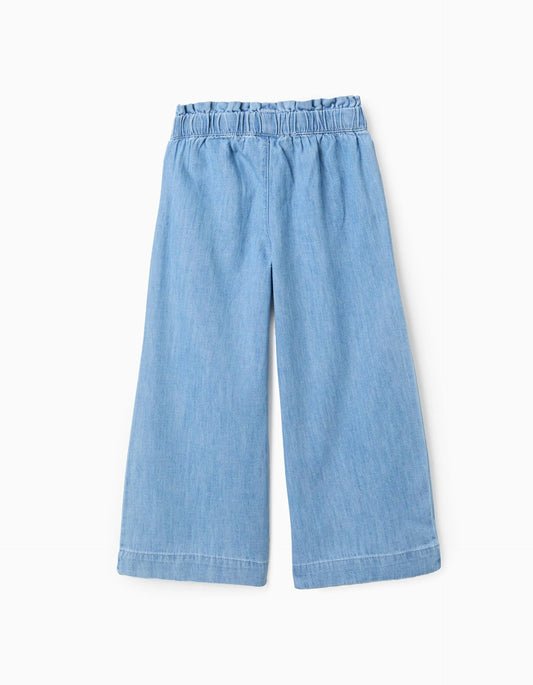 Light Jeans Wide Leg for Girls, Blue