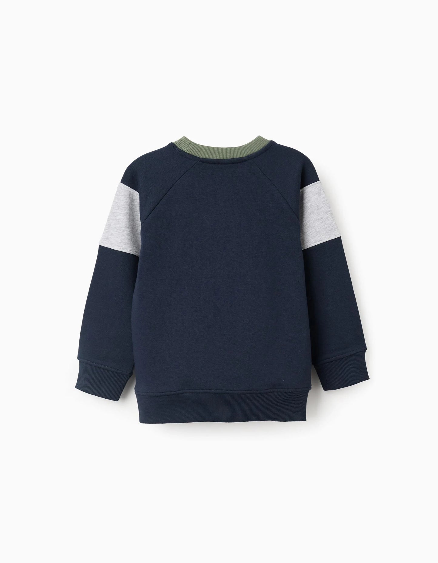 Brushed Sweatshirt with 'Z' Embroidery for Boys, Dark Blue/Green/Grey