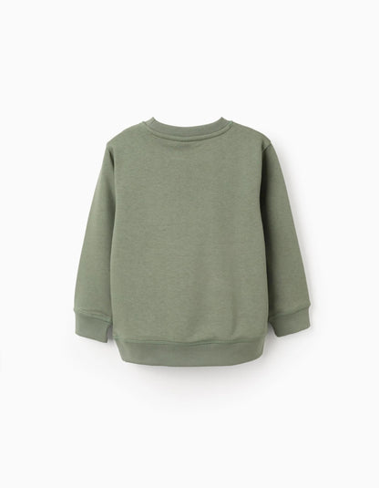 Sweatshirt with Chest Print for Boys 'ZY Archives', Green