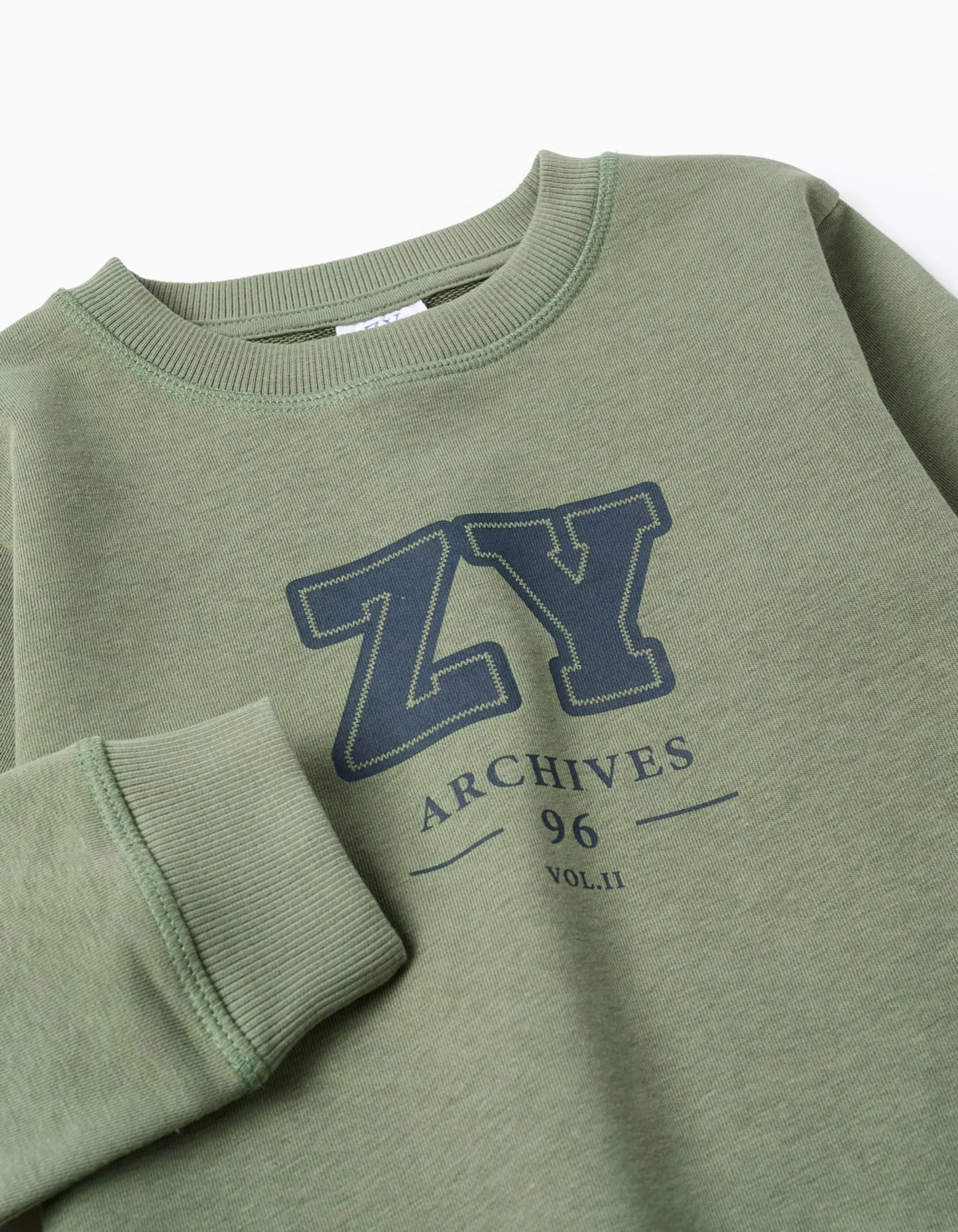 Sweatshirt with Chest Print for Boys 'ZY Archives', Green
