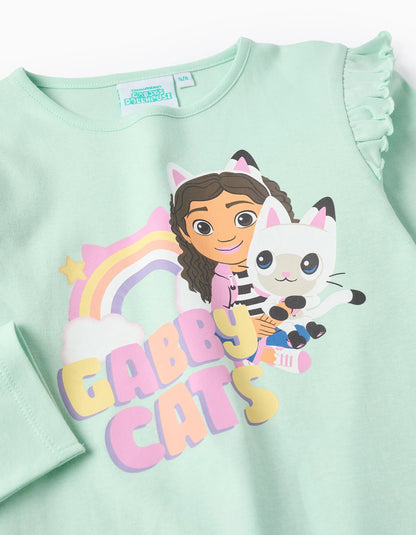 Cotton Pyjama with Ruffles for Girls 'Gabby', Green