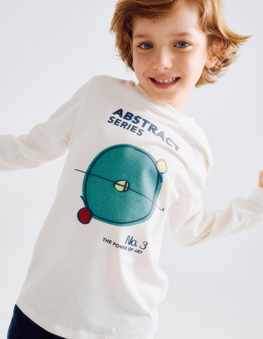 Long Sleeve T-Shirt for Boys 'The Abstract Series', Beige