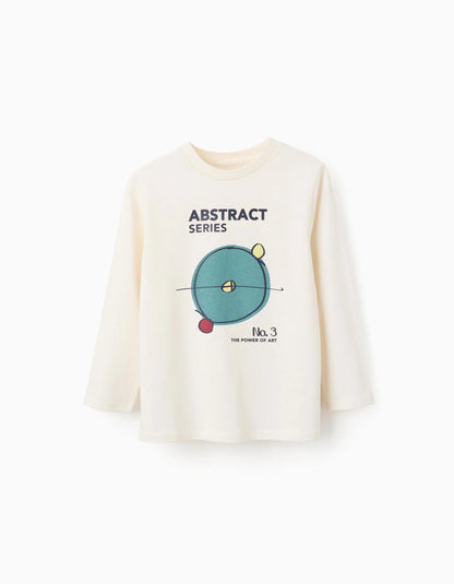 Long Sleeve T-Shirt for Boys 'The Abstract Series', Beige