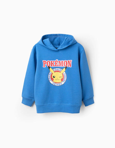 Cotton Hoodie for Boys 'Pikachu', Blue