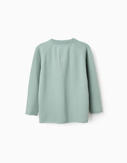 Jumper with Rolled Edges for Boys, Aqua Green