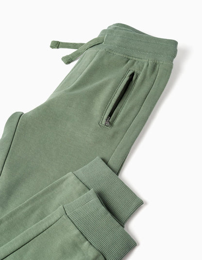 Joggers with Sealed Pockets for Boys 'Slim', Green