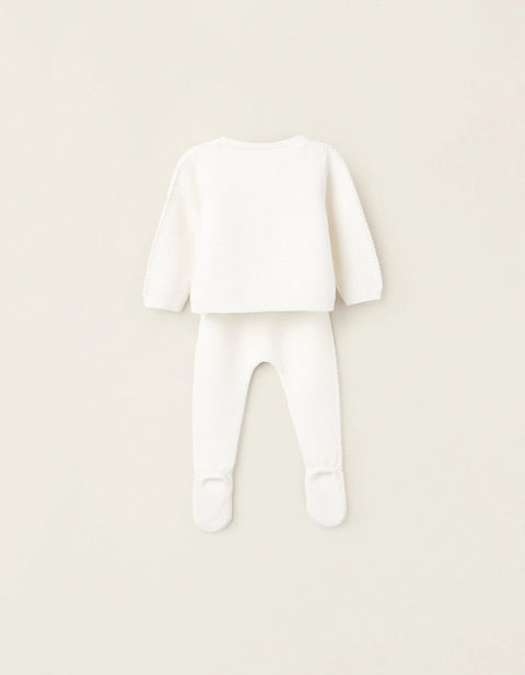 3-Piece Knitted Set for Newborns, White