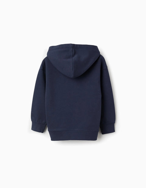 Cotton sweatshirt with hood for boys 'Spider-Man', dark blue