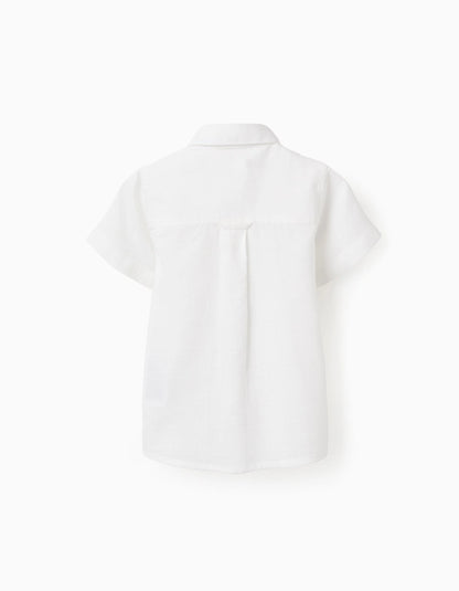 Textured Short Sleeve Shirt for Baby Boys 'B&S', White