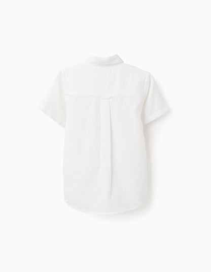 Textured Short Sleeve Shirt for Boys 'B&S', White