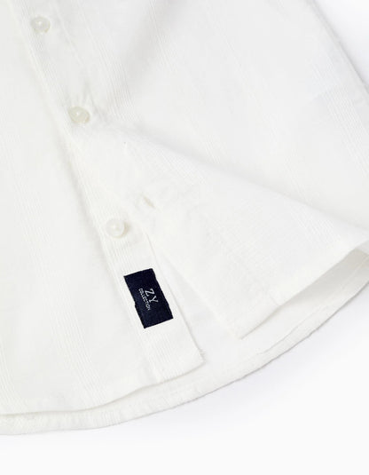 Textured Short Sleeve Shirt for Boys 'B&S', White