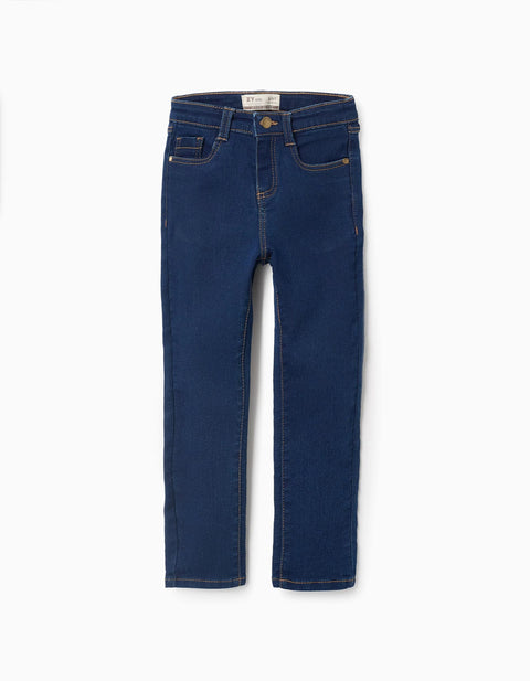 Flexible Skinny Jeans for Girls, Dark Blue