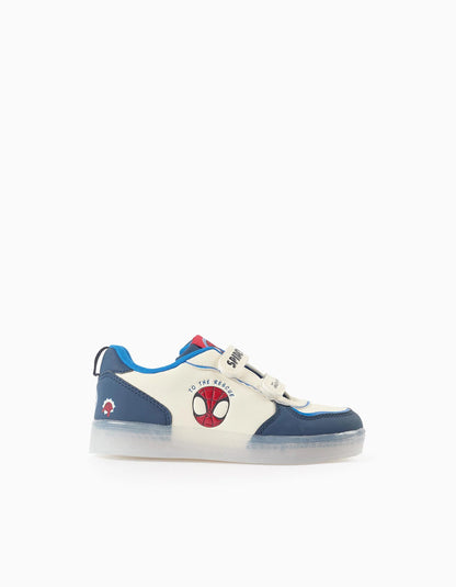 Light -Up Trainers for Boys 'Spider-Man', White/Blue
