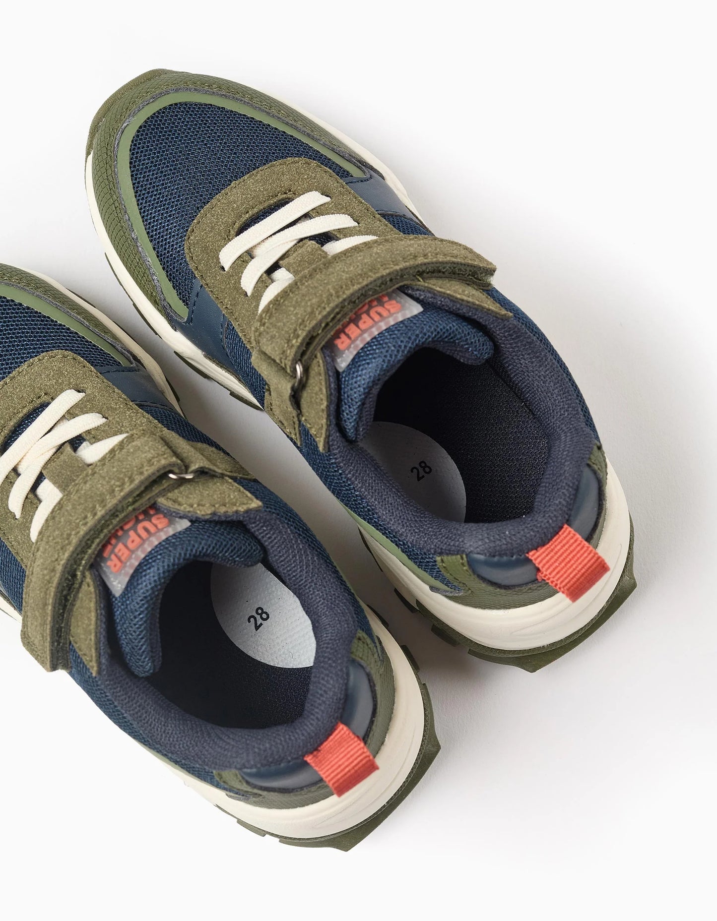 ZY Superlight Runner Combined Trainers for Boys, Green/Blue