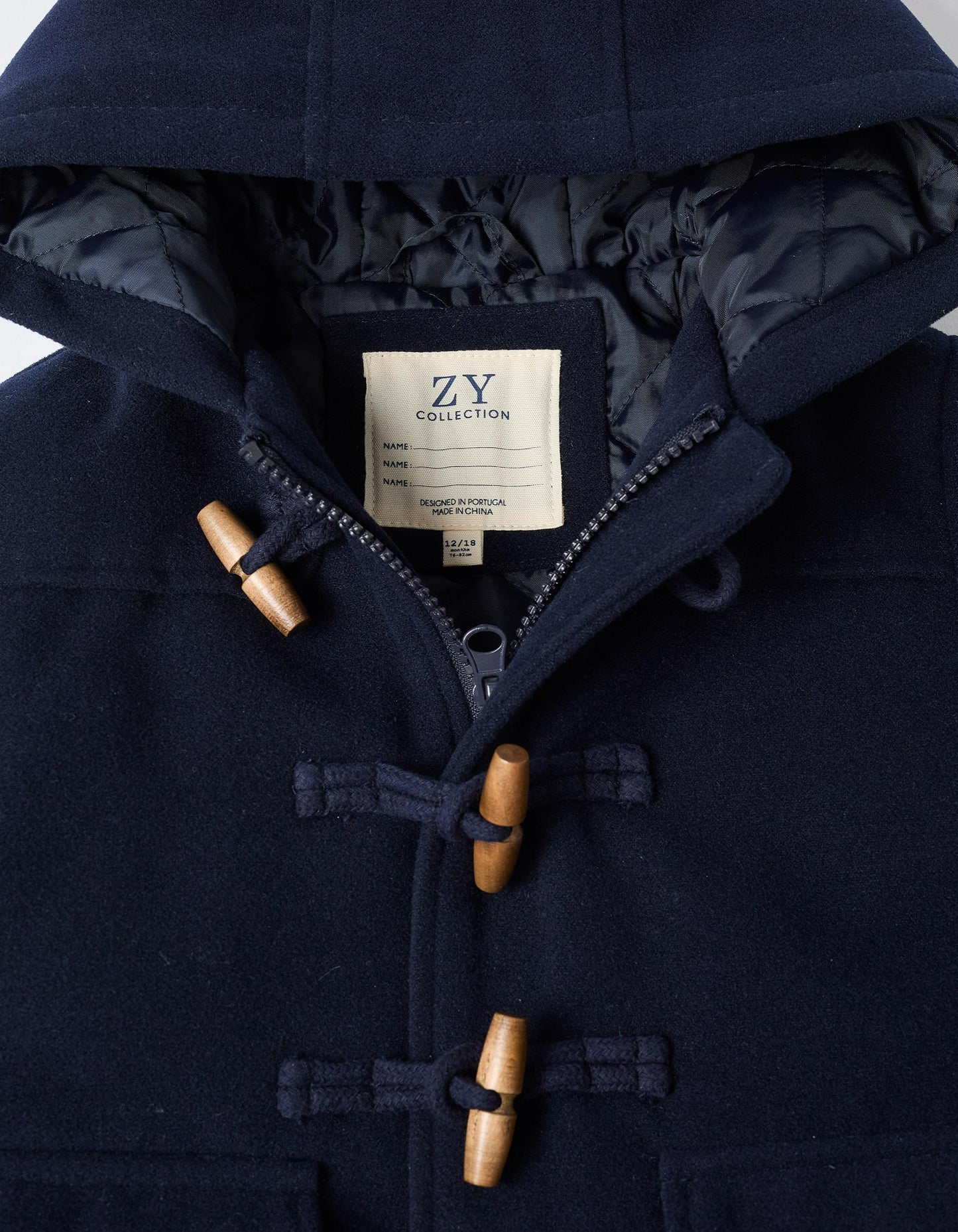 Hooded Overcoat with Quilted Lining You&Me for Baby Boys, Dark Blue