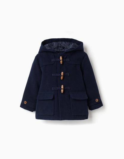 Hooded Overcoat with Quilted Lining You&Me for Baby Boys, Dark Blue