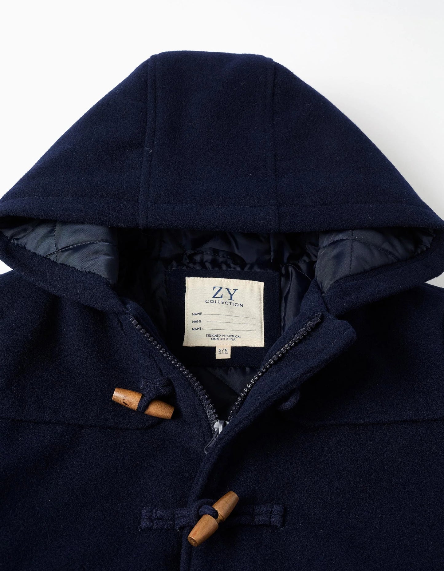 Hooded Overcoat with Quilted Lining You&Me for Boys, Dark Blue