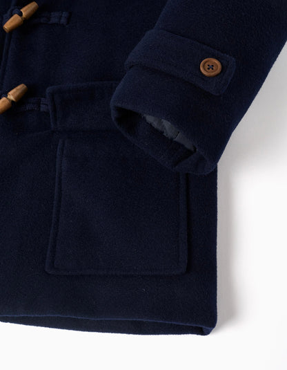 Hooded Overcoat with Quilted Lining You&Me for Boys, Dark Blue