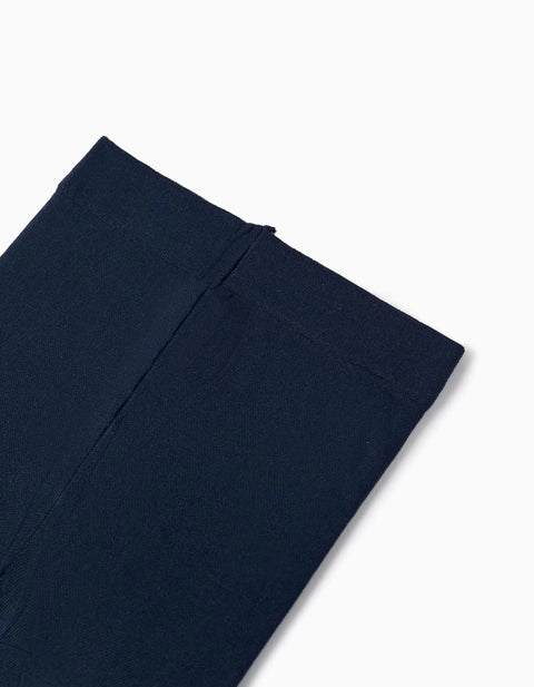 Pack of 2 40Den Microfiber Tights for Baby Girls, Dark Blue