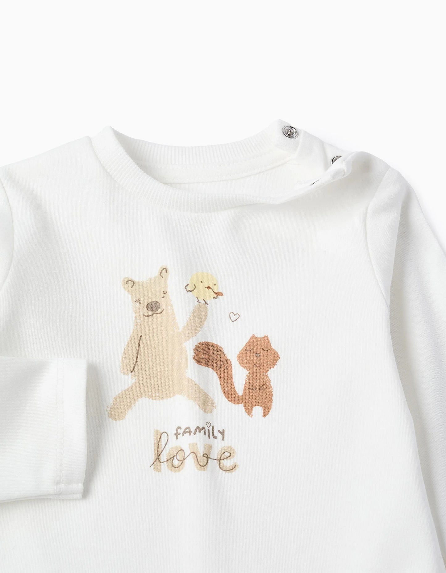 Cotton Pyjamas for Baby Boys 'Family Love', White/Blue