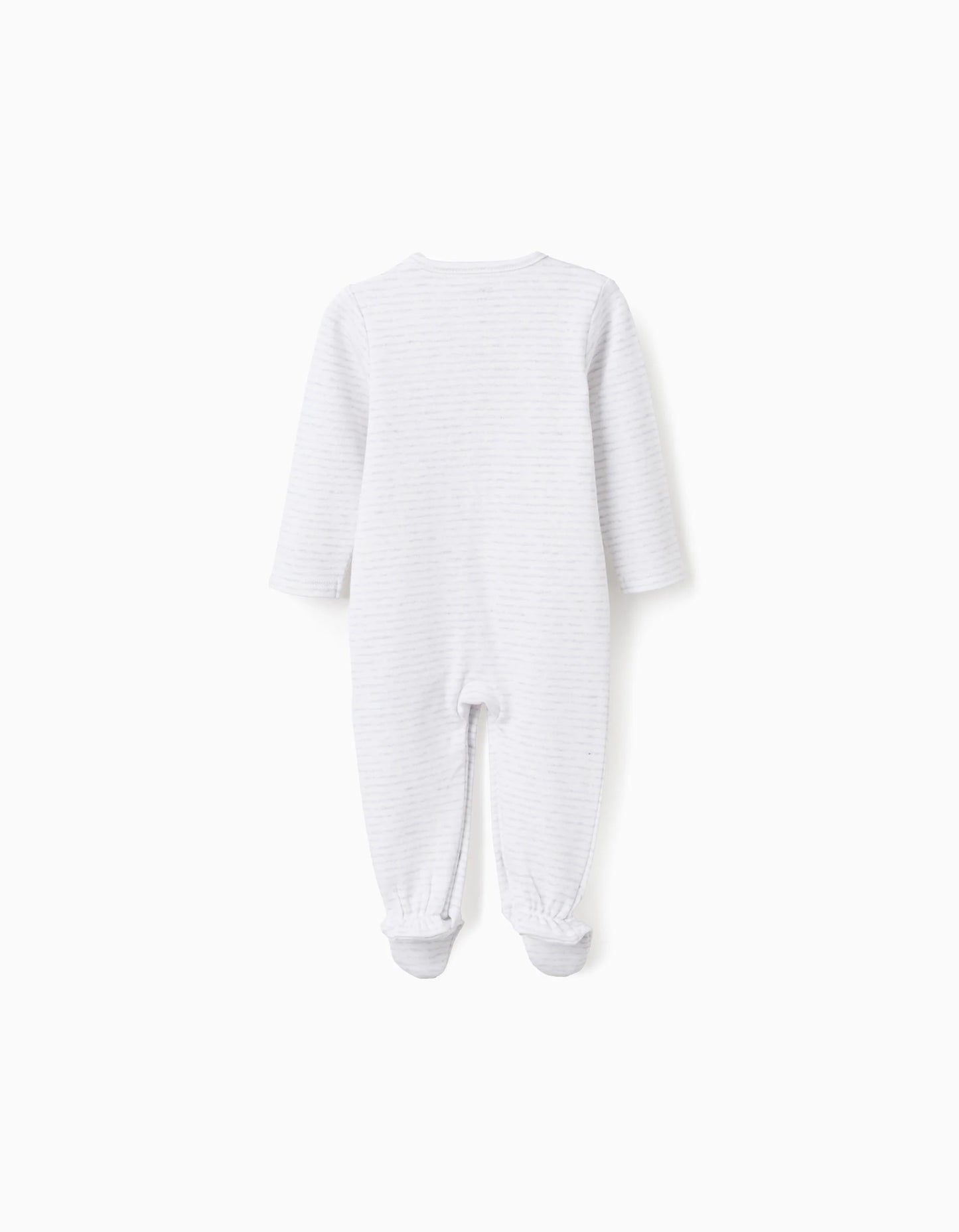 Pack of 2 Cotton Sleepsuits for Newborns 'Peek', White/Grey