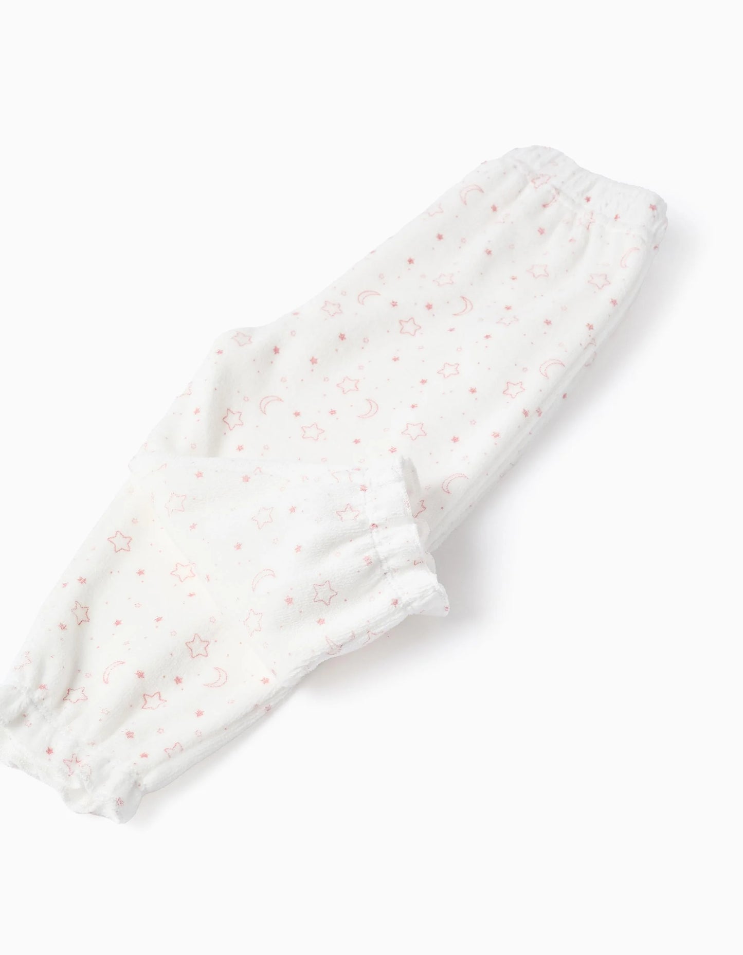 'Emotions' glow-in-the-dark velvet pyjama for baby girls, light green