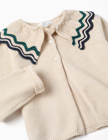 Knit Cardigan with Maxi Collar You&Me for Girls, Multicolour