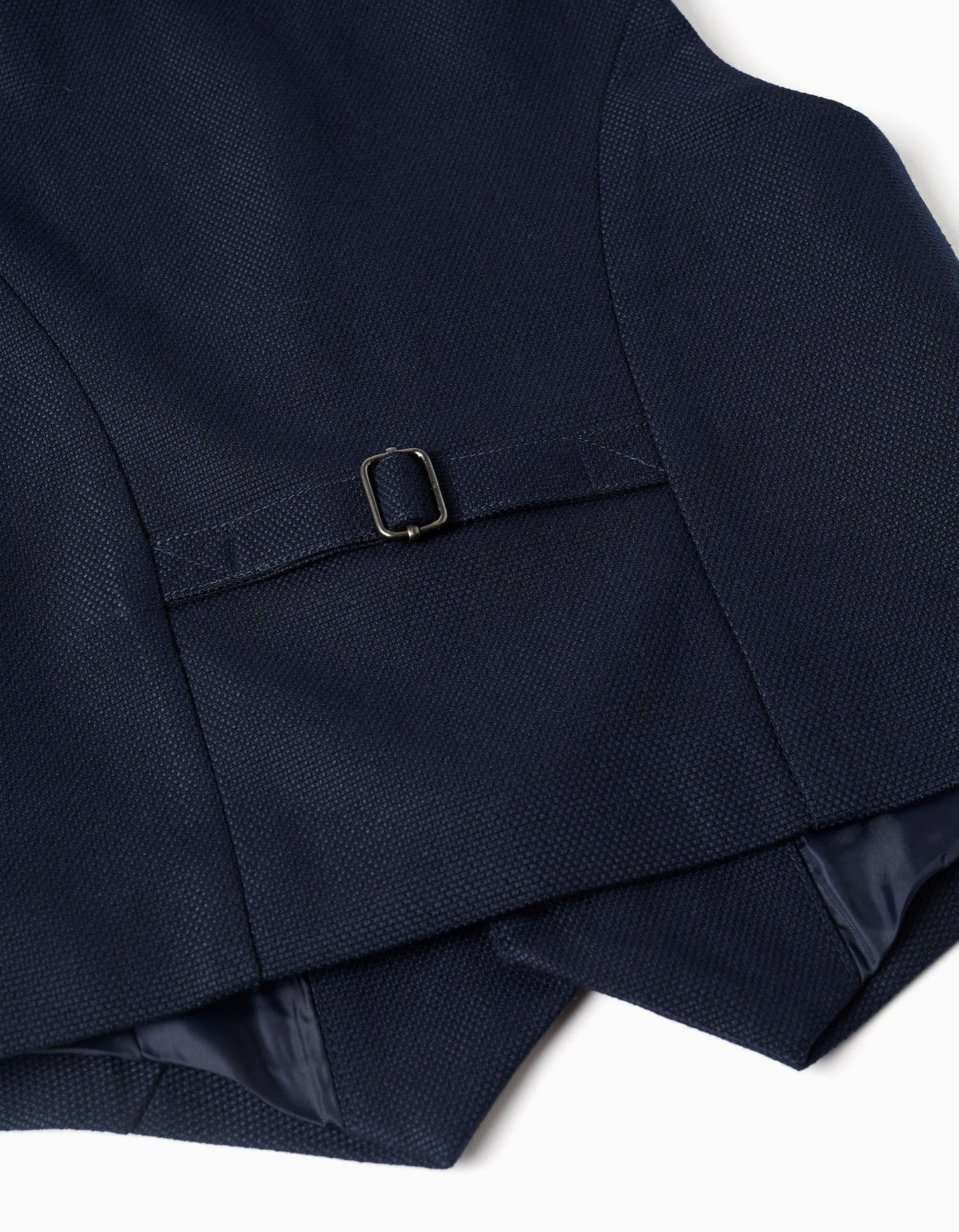 Piqué waistcoat with decorative pockets for boys, dark blue