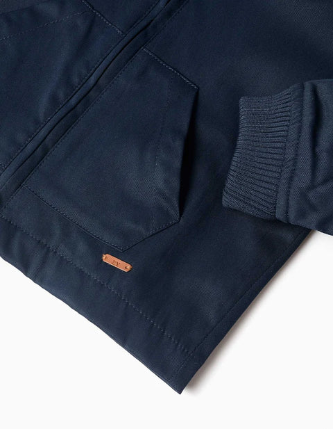 Jacket with Lining and Removable Hood for Baby Boys, Dark Blue