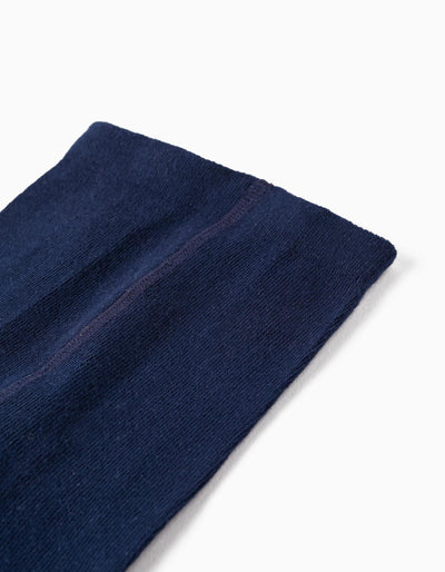 Knit Tights with Bow for Baby Girl, Dark Blue