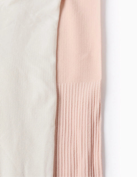 Pack of 2 microfibre tights for girls, white/light pink