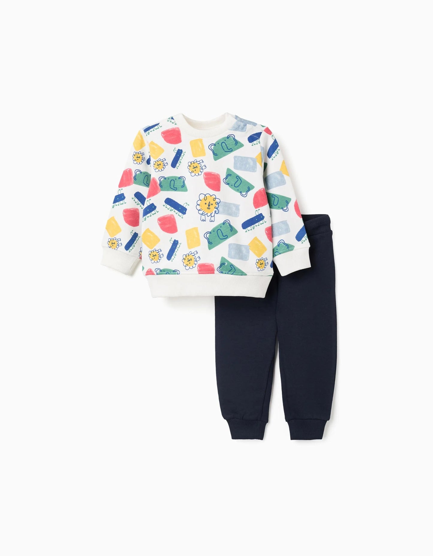 Sweatshirt with motif + joggers for baby boys, multicolour