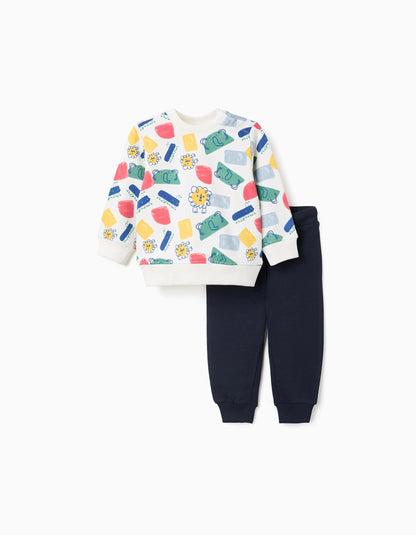 Sweatshirt with motif + joggers for baby boys, multicolour