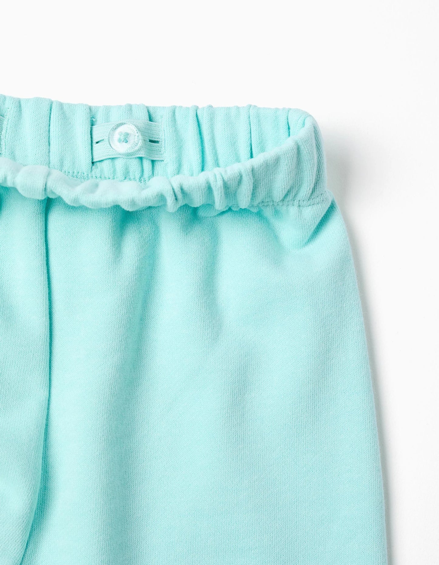 Cotton sweatshirt and trousers set for baby girls, white/light blue