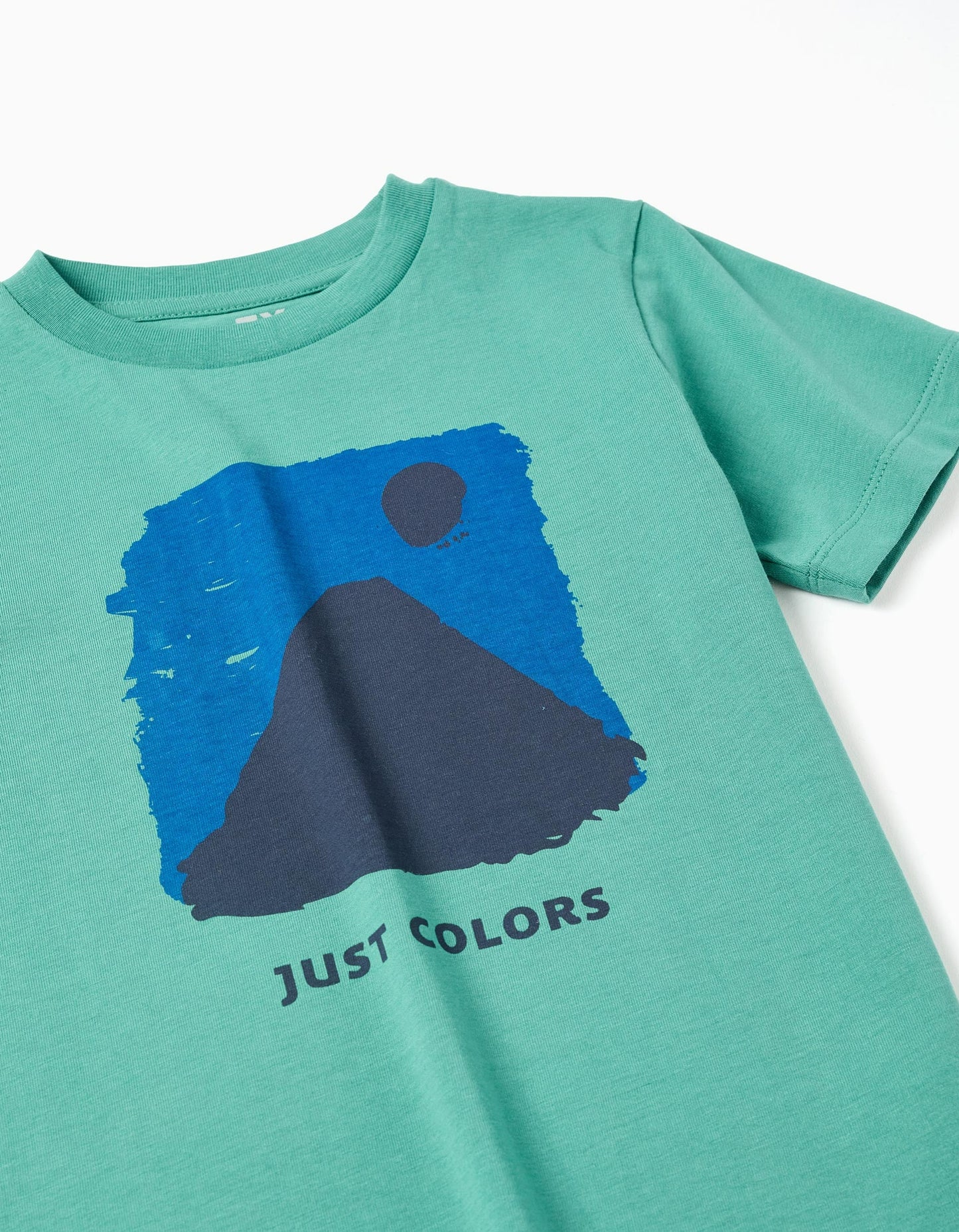 Cotton T-shirt with Just Colors print for boys, green