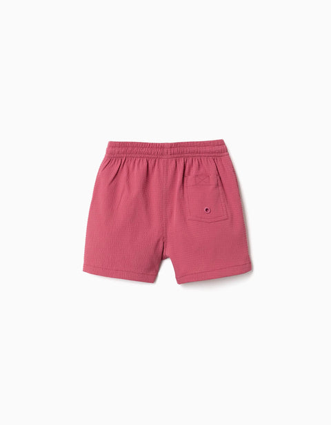 Swim Shorts with Drawstring and Pocket for Baby Boys, Dark Pink