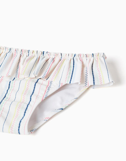 Bikini with Ethnic Stripes and Ruffles B&S for Girls, Multicolour