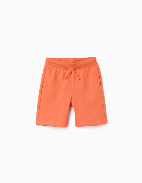 Fleece Shorts with Drawstring and Side Pockets for Boys, Orange
