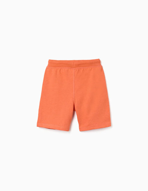Fleece Shorts with Drawstring and Side Pockets for Boys, Orange