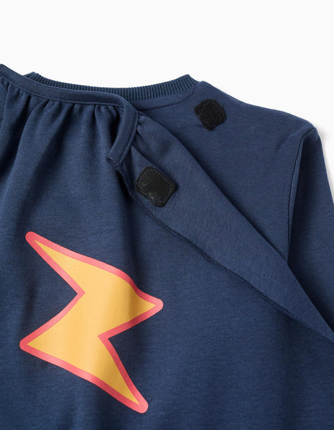 Long Sleeve Cotton Pyjamas with Removable Cape for Boys, Blue