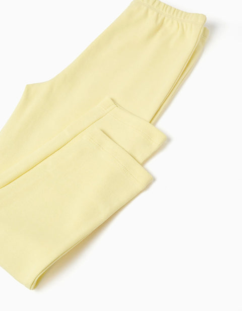 Long Sleeve Cotton Pyjamas with Removable Cape for Girls, White/Yellow