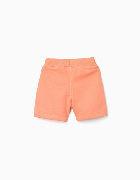 Fleece Shorts with Drawstring for Baby Boys, Orange