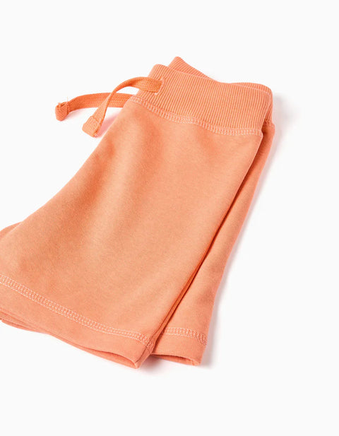 Fleece Shorts with Drawstring for Baby Boys, Orange
