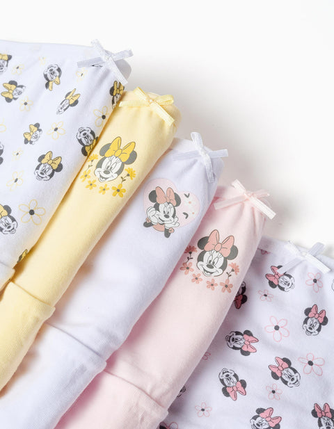 Pack of 5 Briefs with Minnie Prints for Girls, Pink/White/Yellow