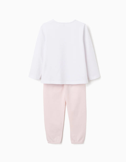 Long Sleeve Pyjamas with Super Power Girls Print for Girls, Light Pink