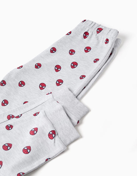 Long sleeve glow-in-the-dark pyjamas with Spider-Man for boys, blue/grey
